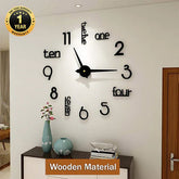 Big Size Clock With 12 Inch(Clock Hands) 3D Diy Wooden Digits Wall Clock(#22)
